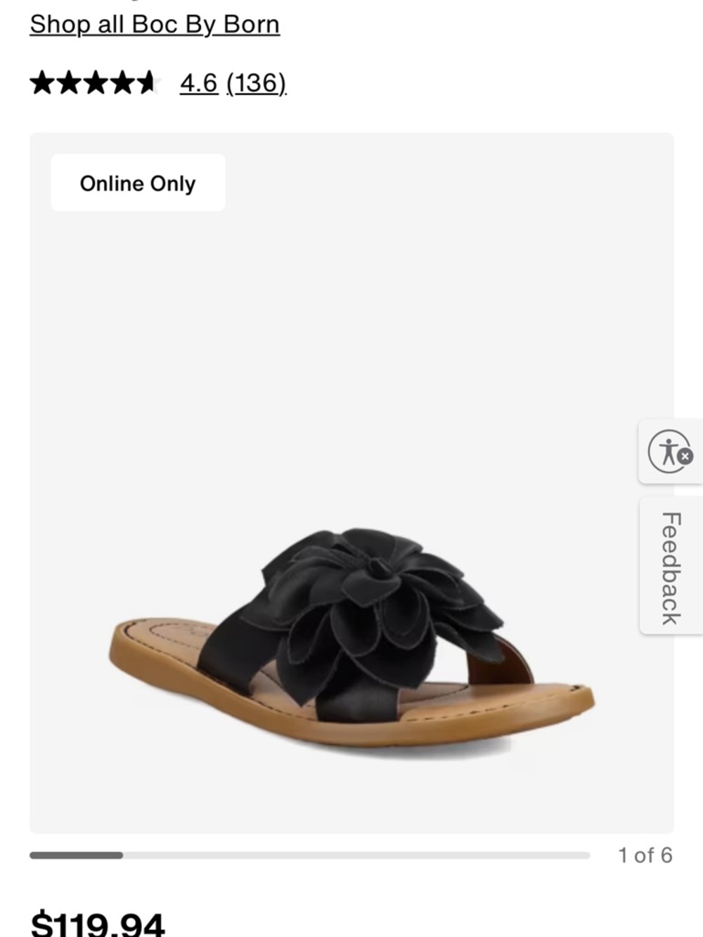 b.o.c. Black Floral Slide Mules with Tan Footbed - Picture 5 of 5